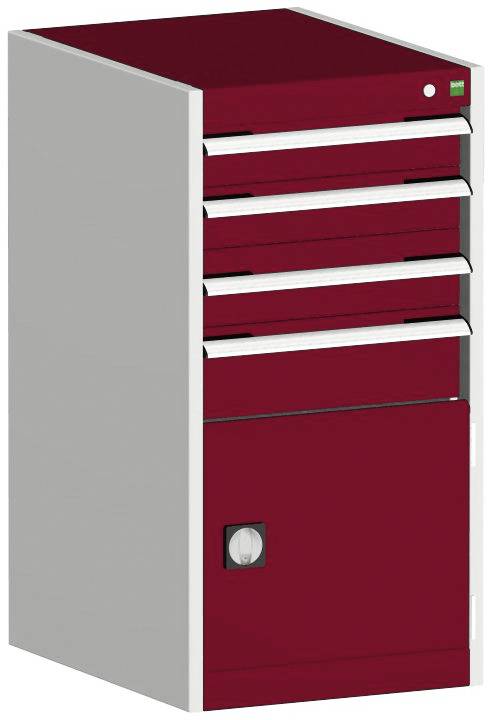 Schubladenschrank,HxBxT 1000x525x650mm,4 Schublade(n),Normallastauszug,5-Stift-Wechselkern,Korpus RAL7035,Front RAL3004-4