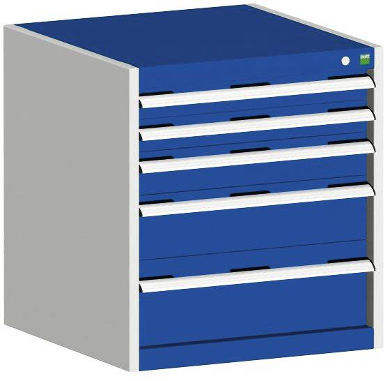 Schubladenschrank,HxBxT 700x650x525mm,5 Schublade(n),Normallastauszug,5-Stift-Wechselkern,Korpus RAL7035,Front RAL5010-4