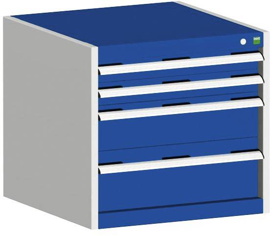 Schubladenschrank,HxBxT 600x650x525mm,4 Schublade(n),Normallastauszug,5-Stift-Wechselkern,Korpus RAL7035,Front RAL5010-4
