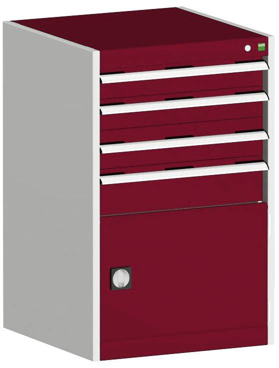 Schubladenschrank,HxBxT 1000x650x650mm,4 Schublade(n),Normallastauszug,5-Stift-Wechselkern,Korpus RAL7035,Front RAL3004-0