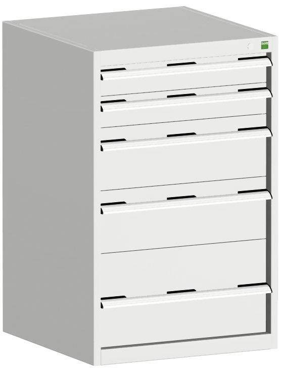 Schubladenschrank,HxBxT 1000x650x650mm,5 Schublade(n),Normallastauszug,5-Stift-Wechselkern,Korpus RAL7035,Front RAL7035-0