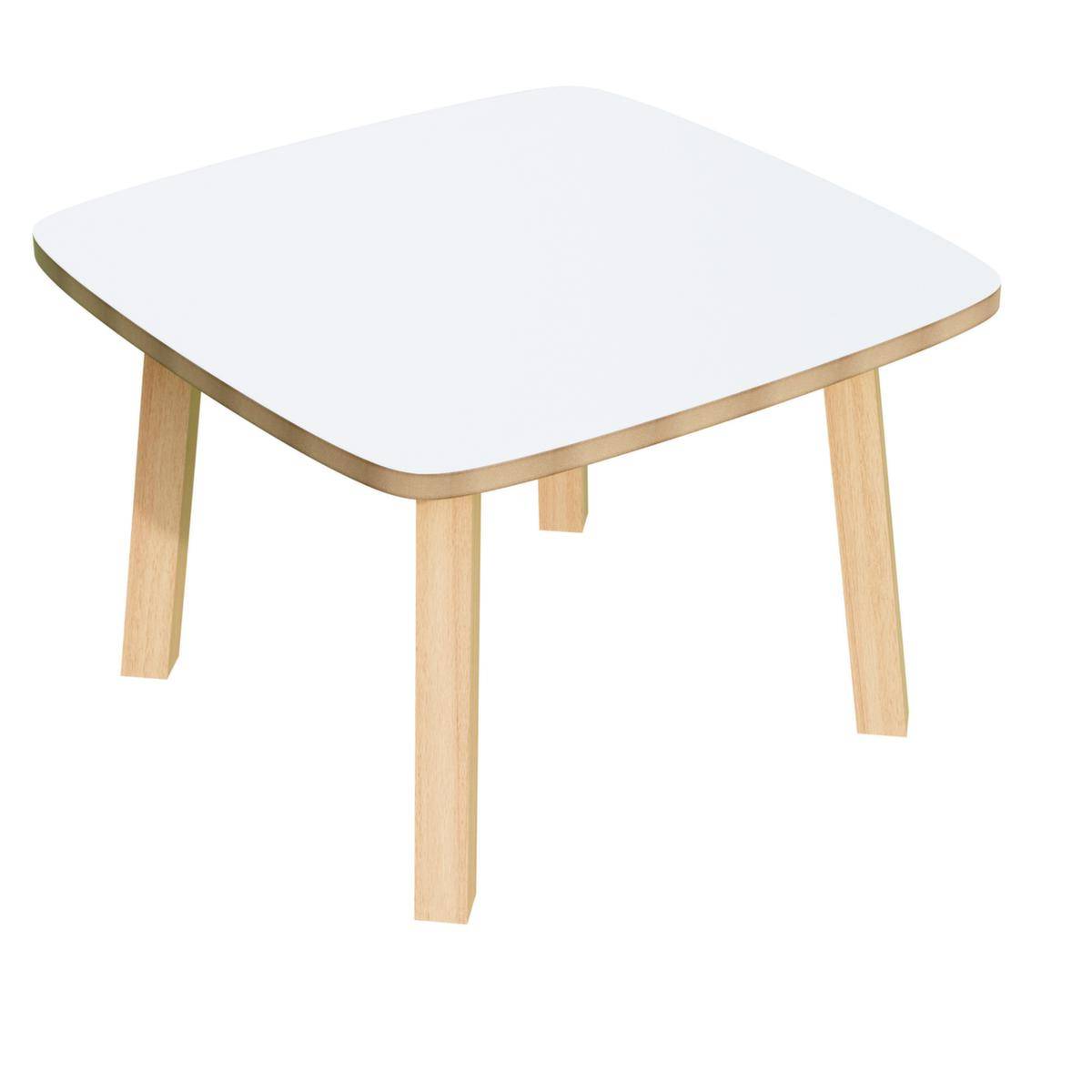 Beistelltisch,HxBxT 400x600x600mm,4-Fuß natur,Vierkantrohr,Platte weiß-0
