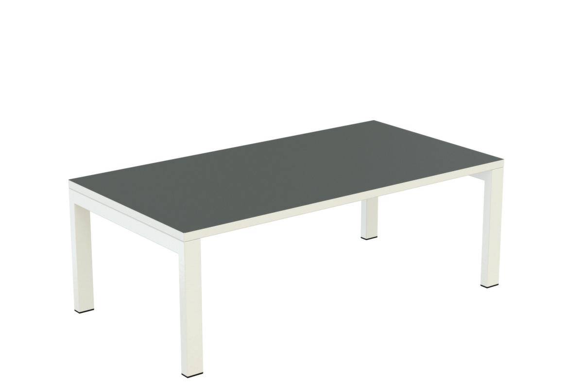 Beistelltisch,HxBxT 400x1140x600mm,rechteckig,4-Fuß weiß,Vierkantrohr,Platte anthrazit-0