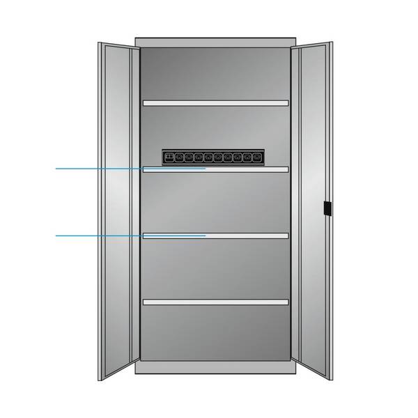 Elektro-Flügeltürenschrank,HxBxT 1950x1000x580mm,Elektromodul,8 Steckdosen,Überstromschutz,Endschalter,Stecker CH