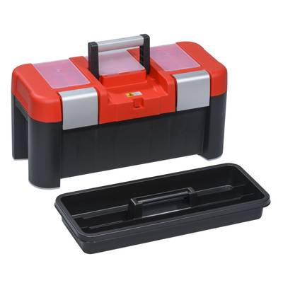 Werkzeugkasten,HxBxT 250x530x250mm,Kleinteileeinsatz,PP,schwarz/rot