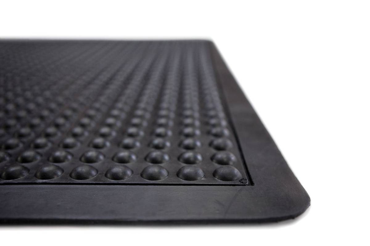 Arbeitsplatz-Bodenbelag,Einzelmatte,HxLxB 13x900x600mm,Kautschuk,genoppt,fördert Entlastung von Rücken und Beinen-1