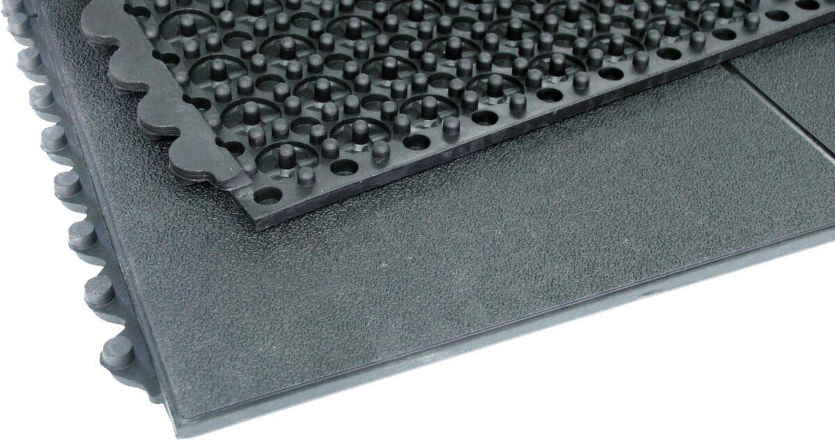 Arbeitsplatz-Bodenbelag,Stecksystem,HxLxB 17x900x900mm,Kautschuk,geschlossen,fördert Entlastung von Rücken und Beinen-1
