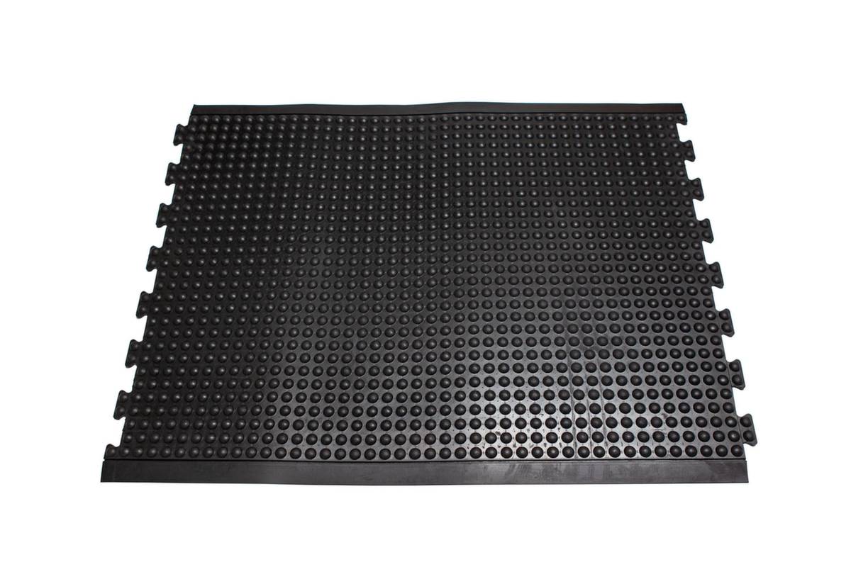 Arbeitsplatz-Bodenbelag,Stecksystem,HxLxB 13x1200x900mm,Kautschuk,genoppt,fördert Entlastung von Rücken und Beinen-0