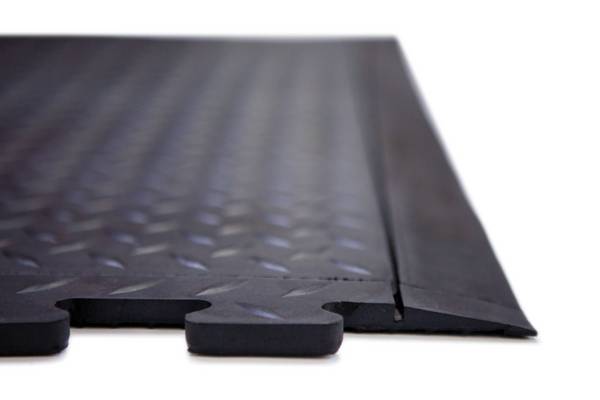 Arbeitsplatz-Bodenbelag,Stecksystem,HxLxB 13x710x780mm,Kautschuk,Riffelblech-Profil