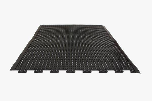 Arbeitsplatz-Bodenbelag,Stecksystem,HxLxB 13x1200x900mm,Kautschuk,genoppt,fördert Entlastung von Rücken und Beinen