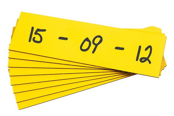 Schild,Rollenware,H 50mm,L 10m,Rückseite magnetisch,Folie,gelb