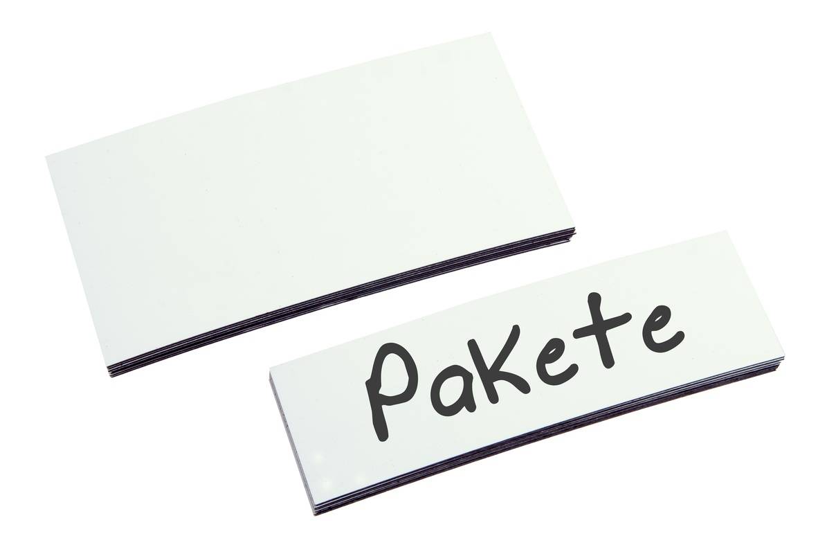 Schild,HxB 30x60mm,Rückseite magnetisch,Folie,weiß-1