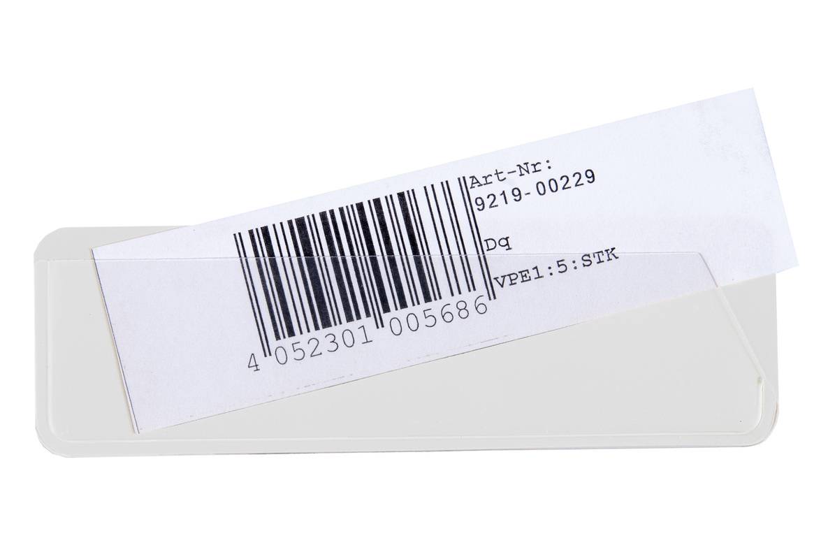 Etikettenhalter,HxL 40x120mm,Rückseite selbstklebend,weiß-4