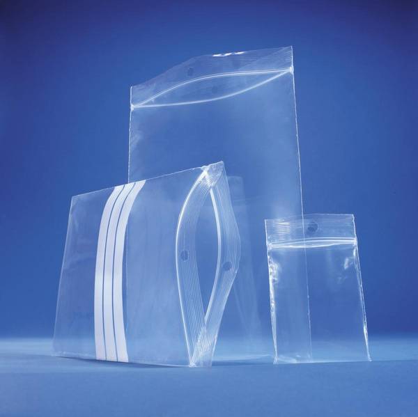 Druckverschlussbeutel,LDPE,transparent,50 µm,LxB innen 320x230mm,m. Beschriftungsstreifen