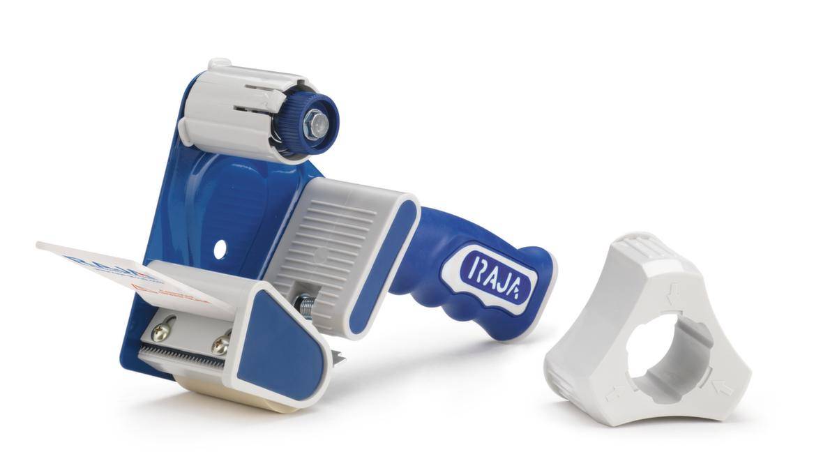 Sicherheits-Handabroller,f. Band B 50mm,38-76 Kern,Abroller Metall/Kunststoff,blau/weiß-0