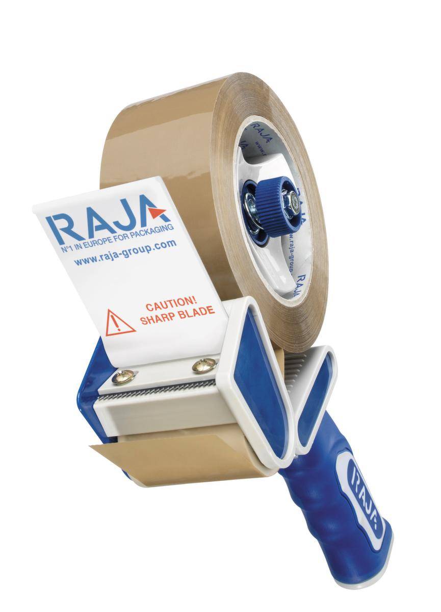 Sicherheits-Handabroller,f. Band B 50mm,38-76 Kern,Abroller Metall/Kunststoff,blau/weiß-2
