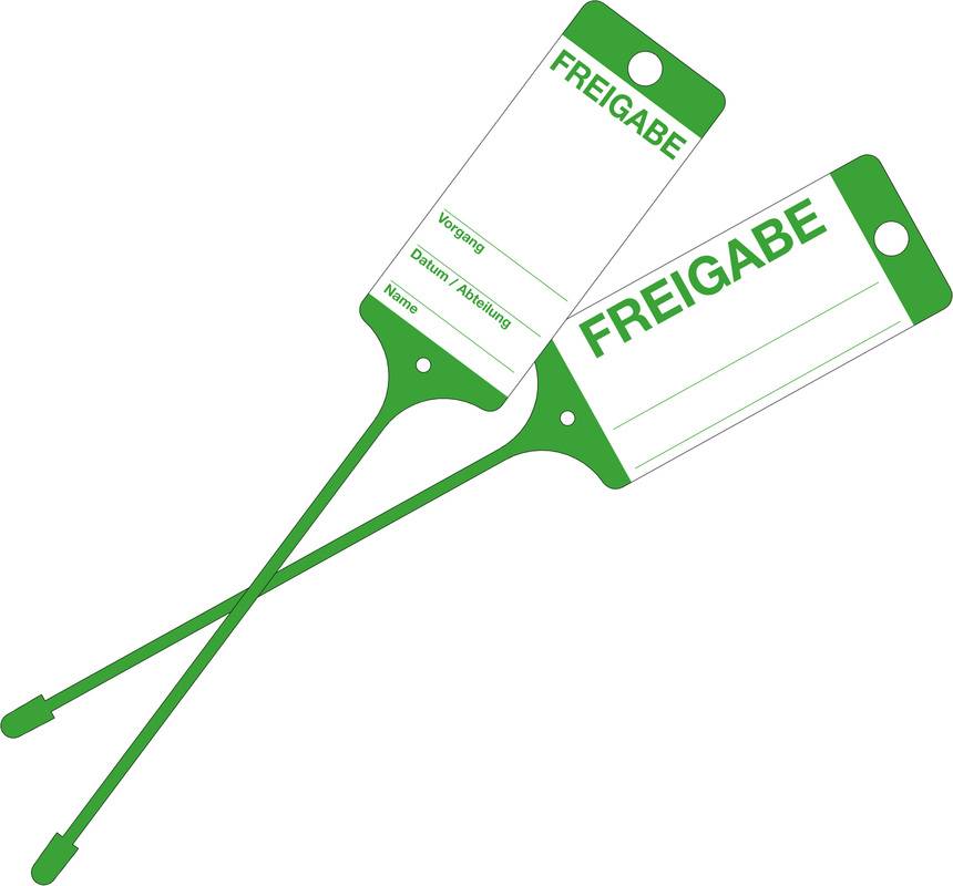 Anhänger,PP,grün,"Freigabe",m. Liniendruck-0