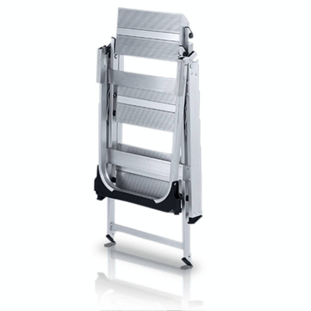 Fahrbare Sicherheitstreppe,einseitig,3 Stufen,Stand H 0,66m,Leichtmetall-1