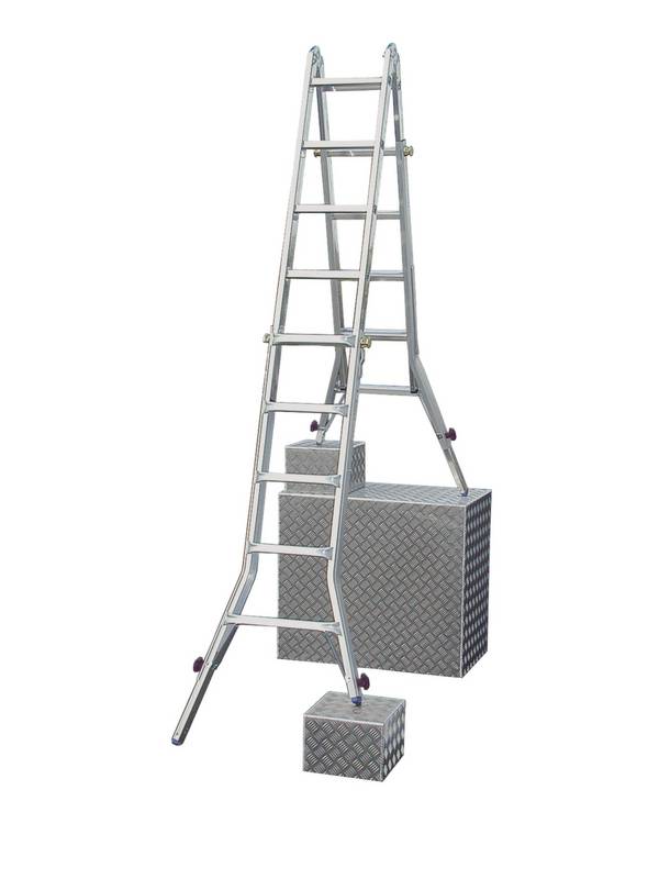 Mehrzweck-Teleskopleiter,4x5 Sprossen,Holm L 5,35m,Alu