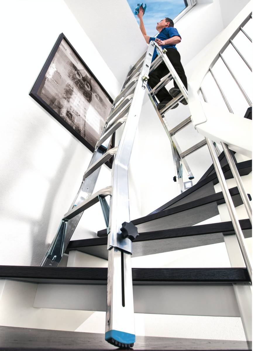 Mehrzweck-Teleskopleiter,4x5 Sprossen,Holm L 5,35m,Alu-3