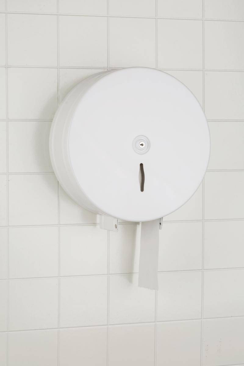 WC-Großrollenspender,ØxT 286x117mm,f. 1 Rolle(n),Gehäuse Metall,weiß-1