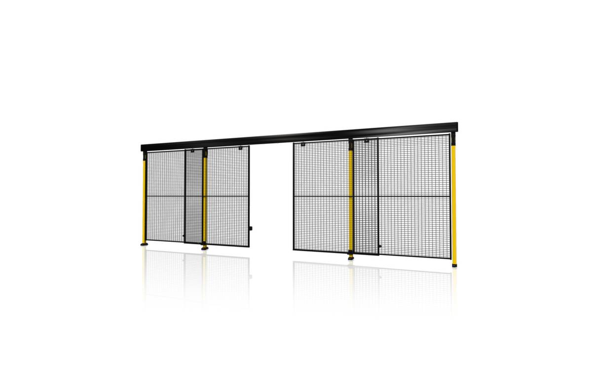 Türanbaupaket Doppelschiebetür,f. Maschinen-Schutzgitter,ohne Bodenstützen,HxB 2300x5900mm,Maschenweite 30x50mm,Stahl-0