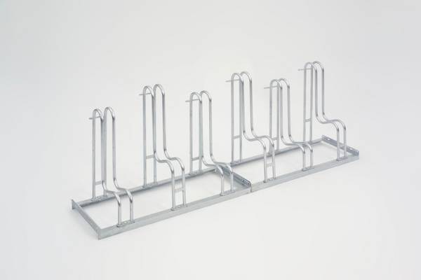Fahrradständer,L 2100mm,6 Einstellplätze,Nutzung einseitig,verzinkt,verschraubt
