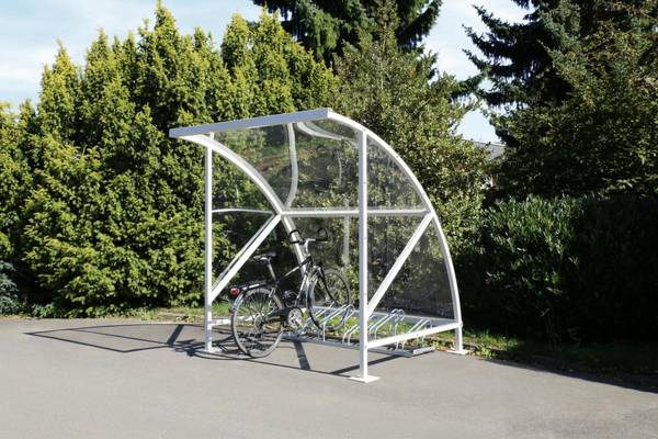 Fahrradüberdachung,HxBxT 2290x2090x2180mm,Dach Polycarbonat,Gestell RAL9002