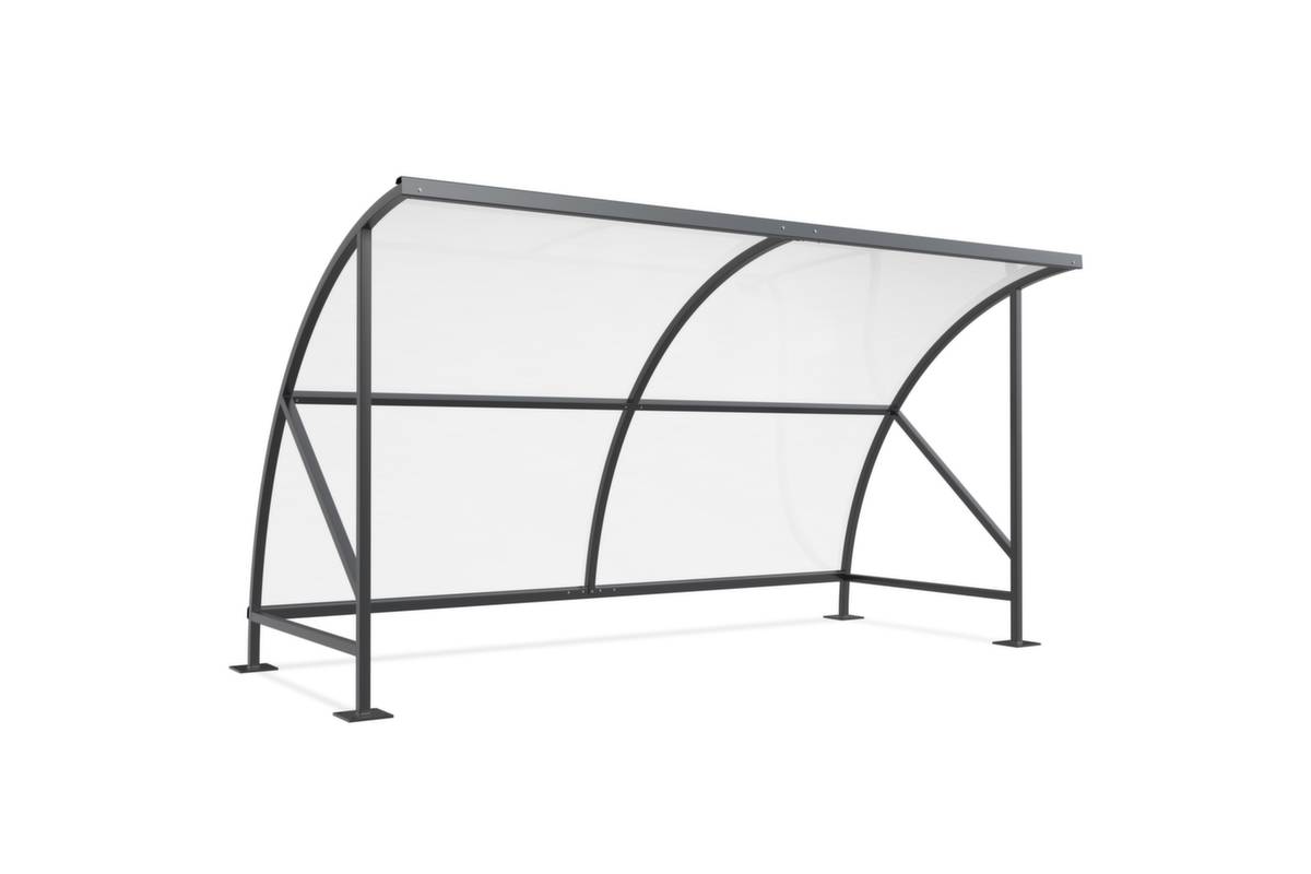 Fahrradüberdachung,HxBxT 2290x4130x2180mm,Dach Polycarbonat,Gestell RAL7016-1