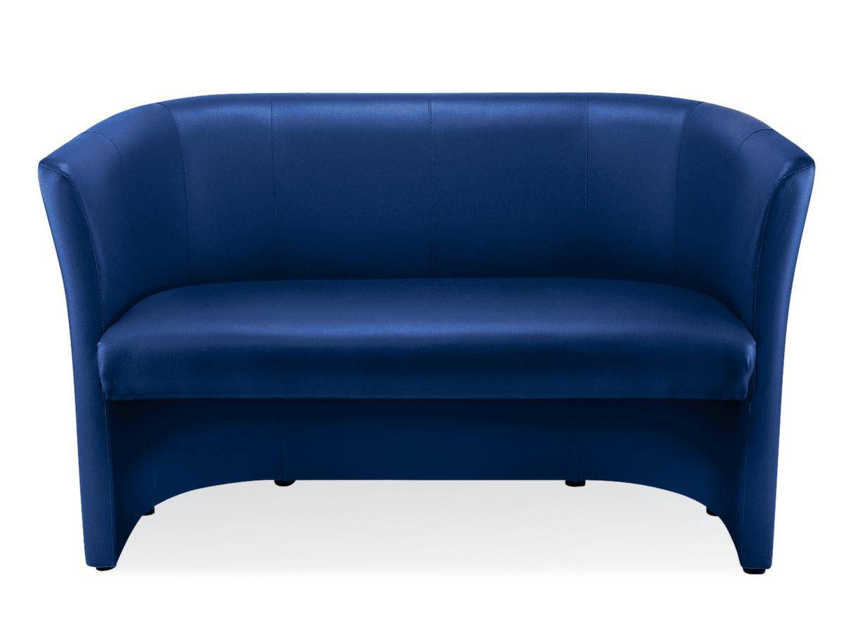 Sofa,2-Sitzer,Leder dunkelblau,HxB 770x1290mm-0