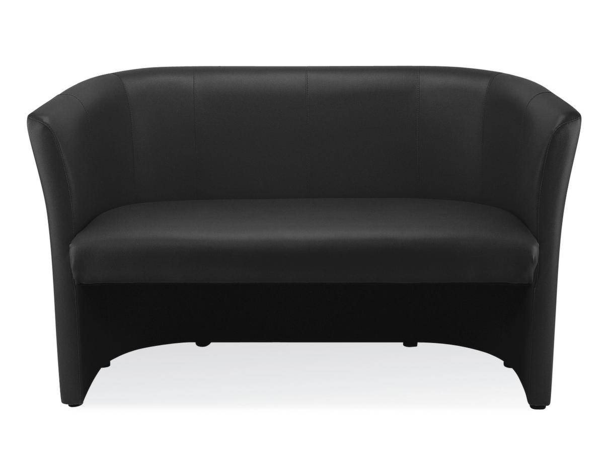 Sofa,2-Sitzer,Kunstleder schwarz,HxB 770x1290mm