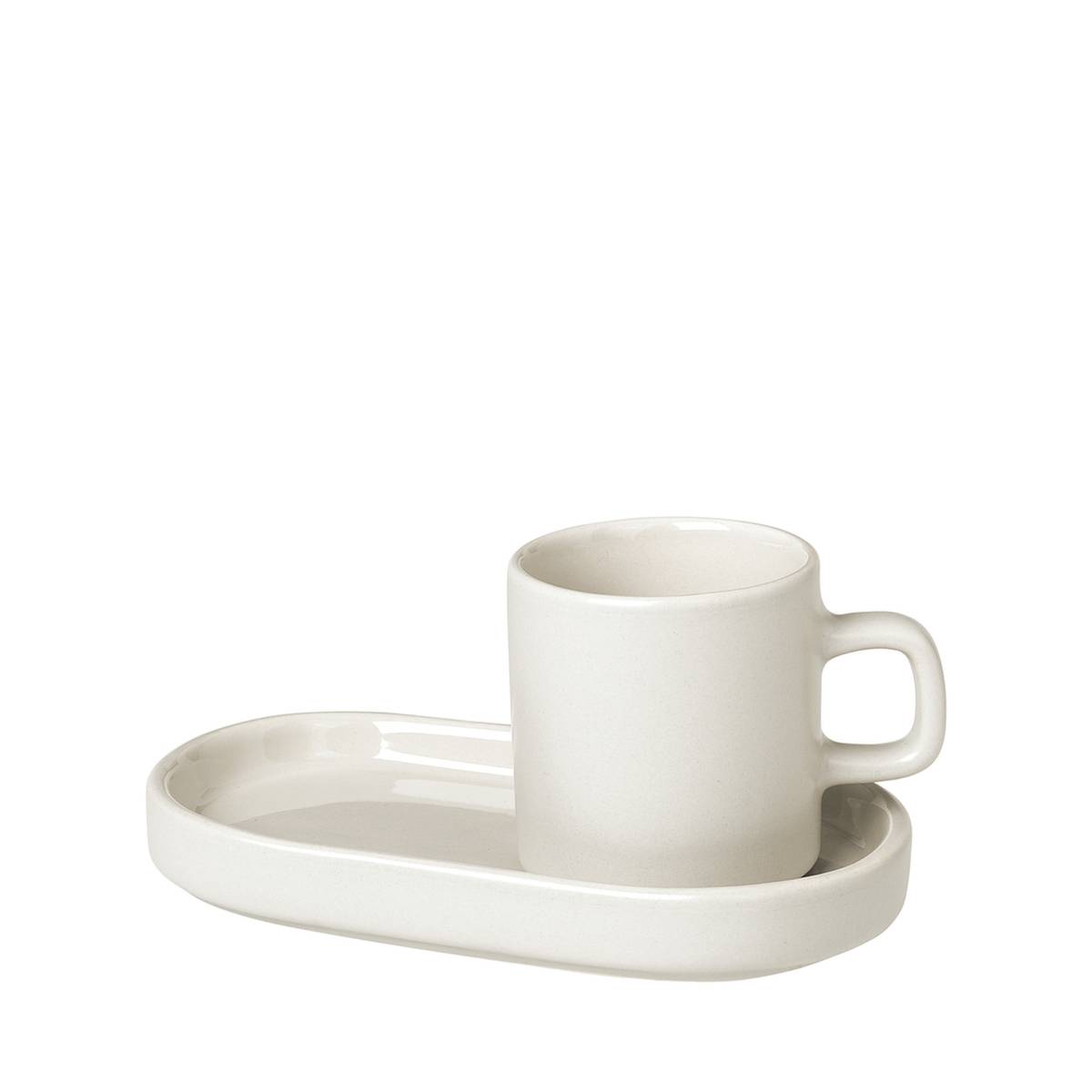 Espressotassen-Set,2 Tassen,2 Ablagen,Keramik,hellbeige,50ml je Tasse-0