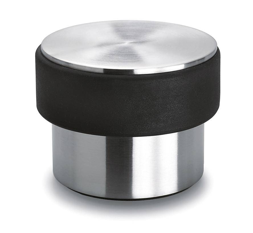 Türstopper,Edelstahl,silber/schwarz,m. Gummirand-0