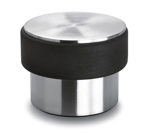 Türstopper,Edelstahl,silber/schwarz,m. Gummirand