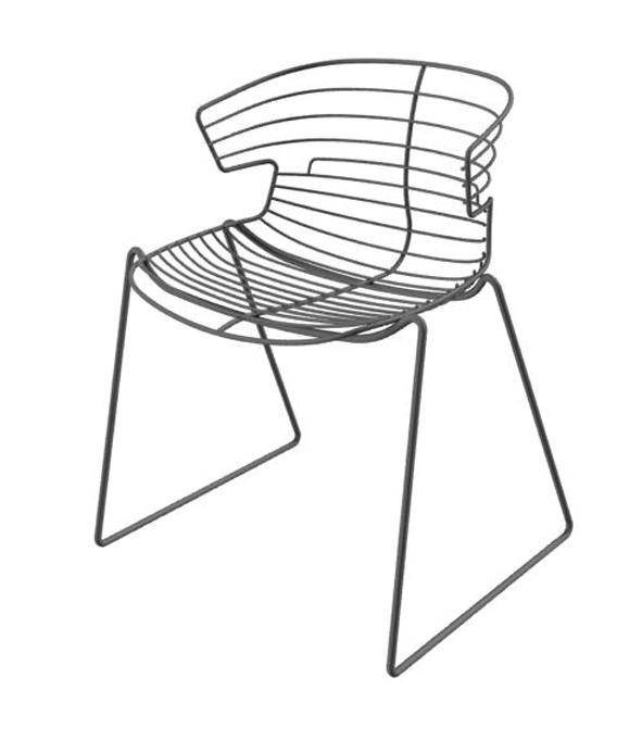Outdoor-Besucherstuhl,Kufengestell anthrazit,Sitzschale anthrazit-0