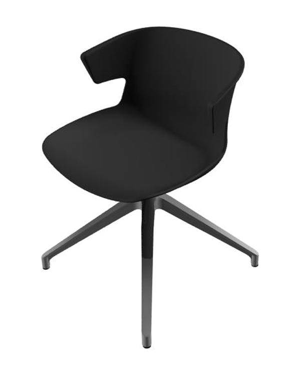 Besucherstuhl,Spinnengestell alu,Sitzschale PP anthrazit-0