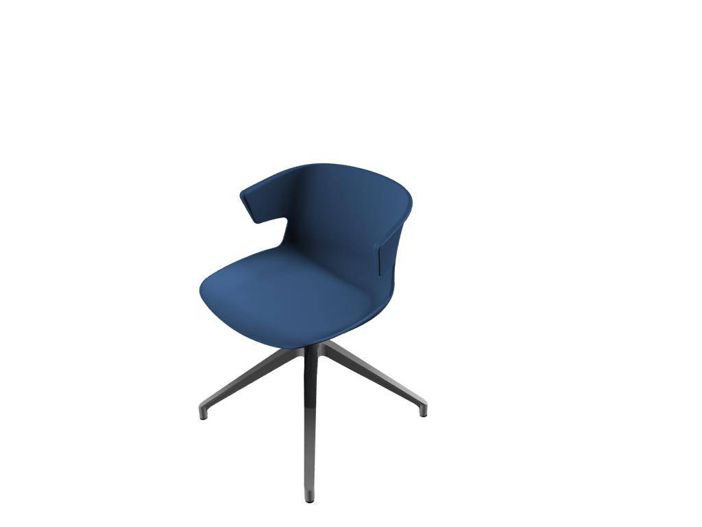 Besucherstuhl,Spinnengestell alu,Sitzschale PP blau-0
