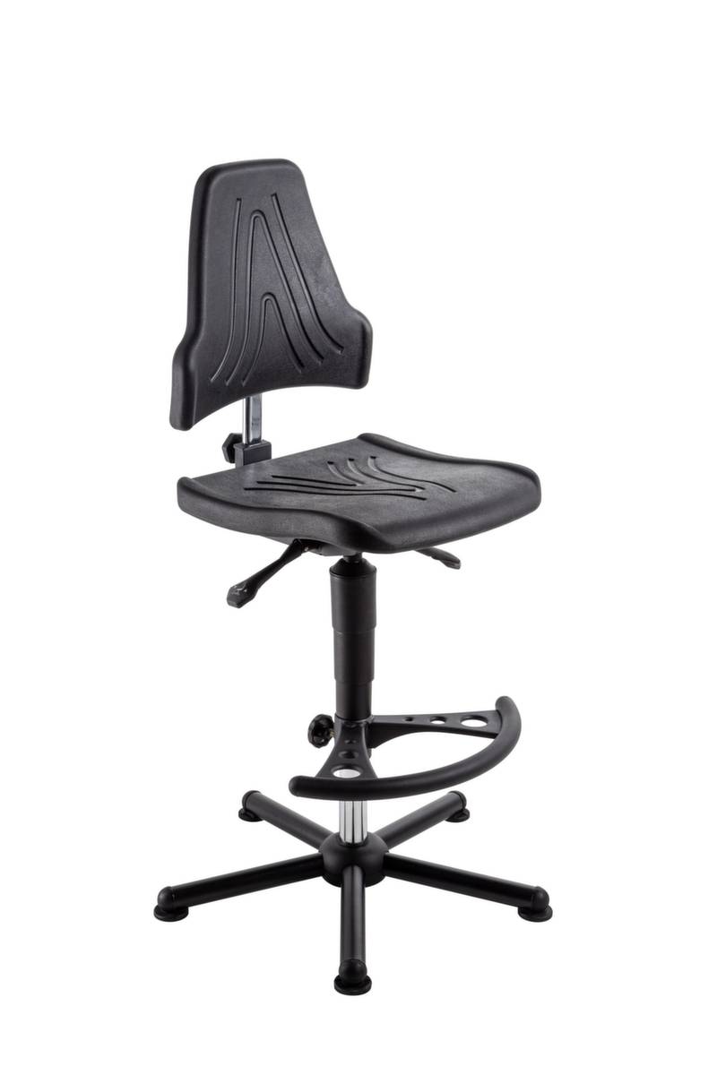 ESD-Arbeitsdrehstuhl,Standardsitz schwarz,PU-Schaum,Sitz HxBxT 590-840x470x480mm,Fußstütze,Stahl-Fußkreuz,Gleiter-3