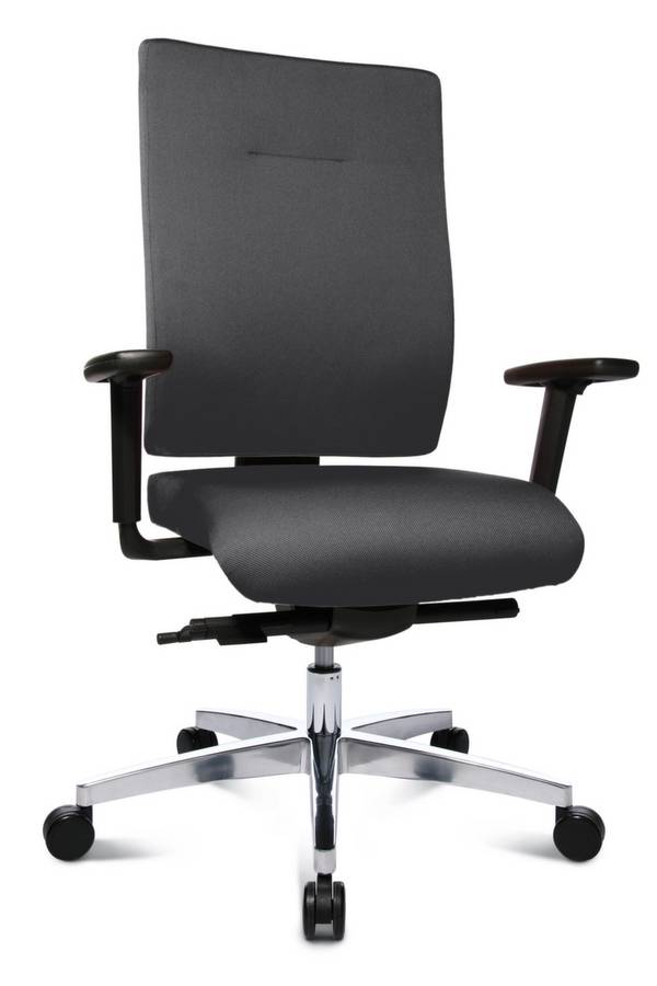 Bürodrehstuhl,Synchronmech.,m. Armlehnen,Sitz Polyester anthrazit,Sitz Stoff anthrazit,Sitz HxBxT 430-520x480x460-510mm