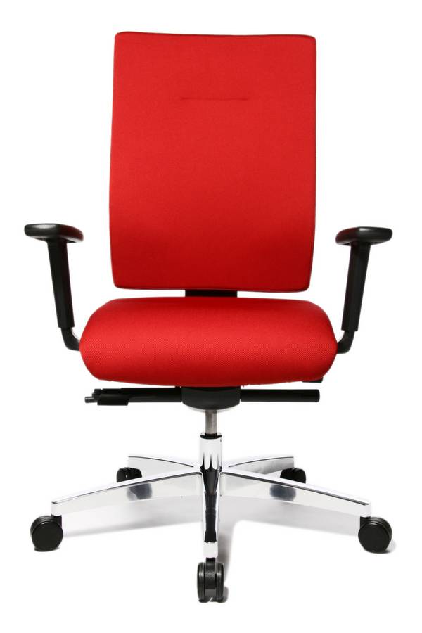 Bürodrehstuhl,Synchronmech.,m. Armlehnen,Sitz Polyester rot,Sitz Stoff rot,Sitz HxBxT 430-520x480x460-510mm