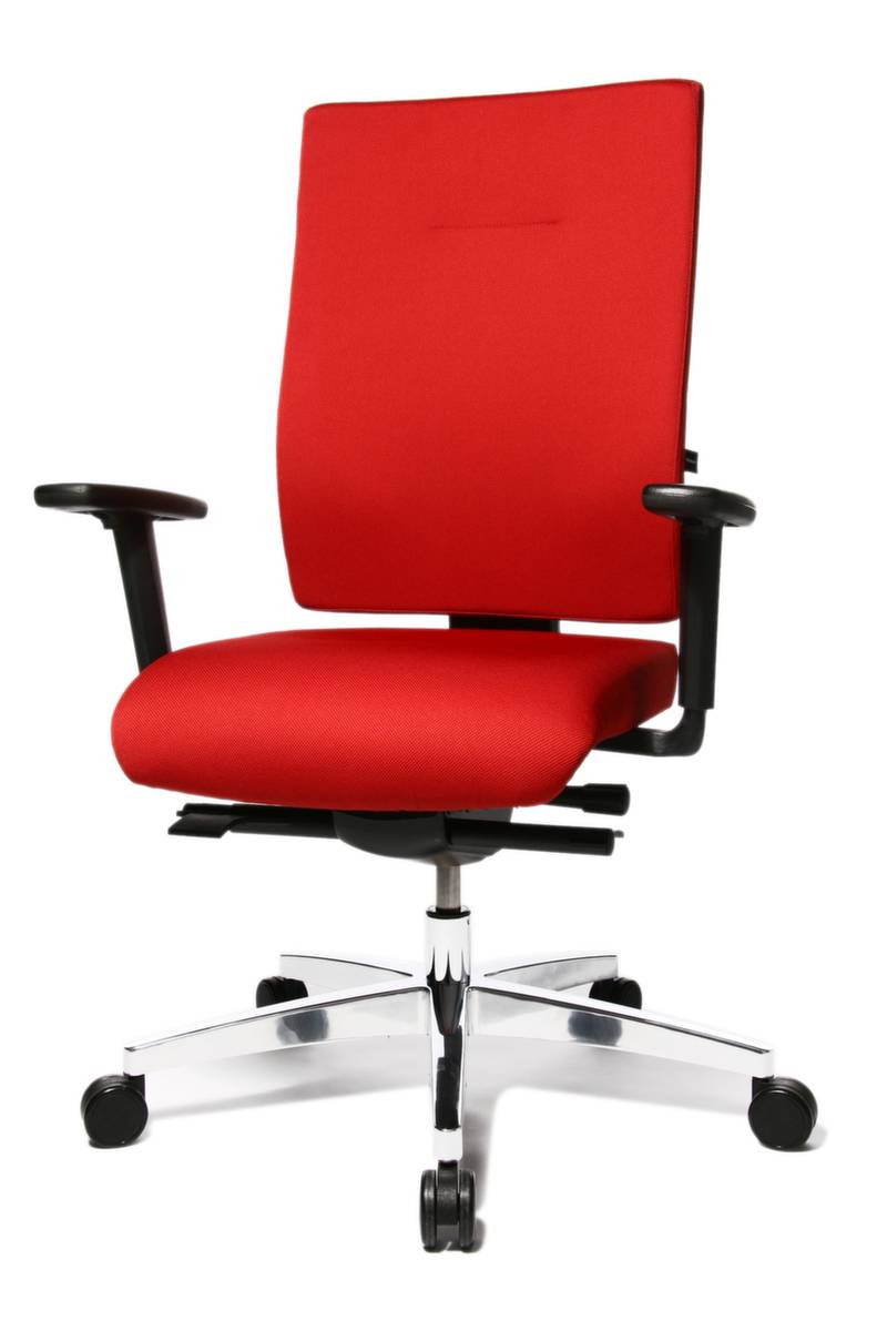 Bürodrehstuhl,Synchronmech.,m. Armlehnen,Sitz Polyester rot,Sitz Stoff rot,Sitz HxBxT 430-520x480x460-510mm-1