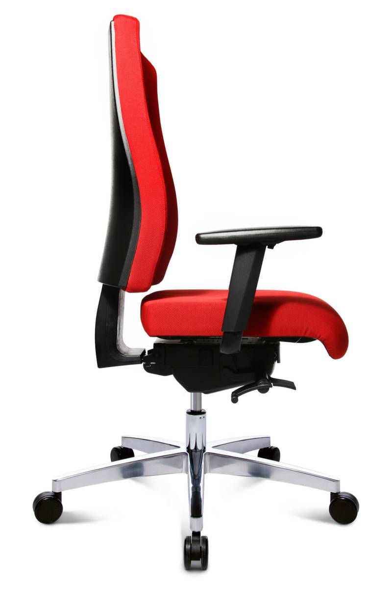 Bürodrehstuhl,Synchronmech.,m. Armlehnen,Sitz Polyester rot,Sitz Stoff rot,Sitz HxBxT 430-520x480x460-510mm-2