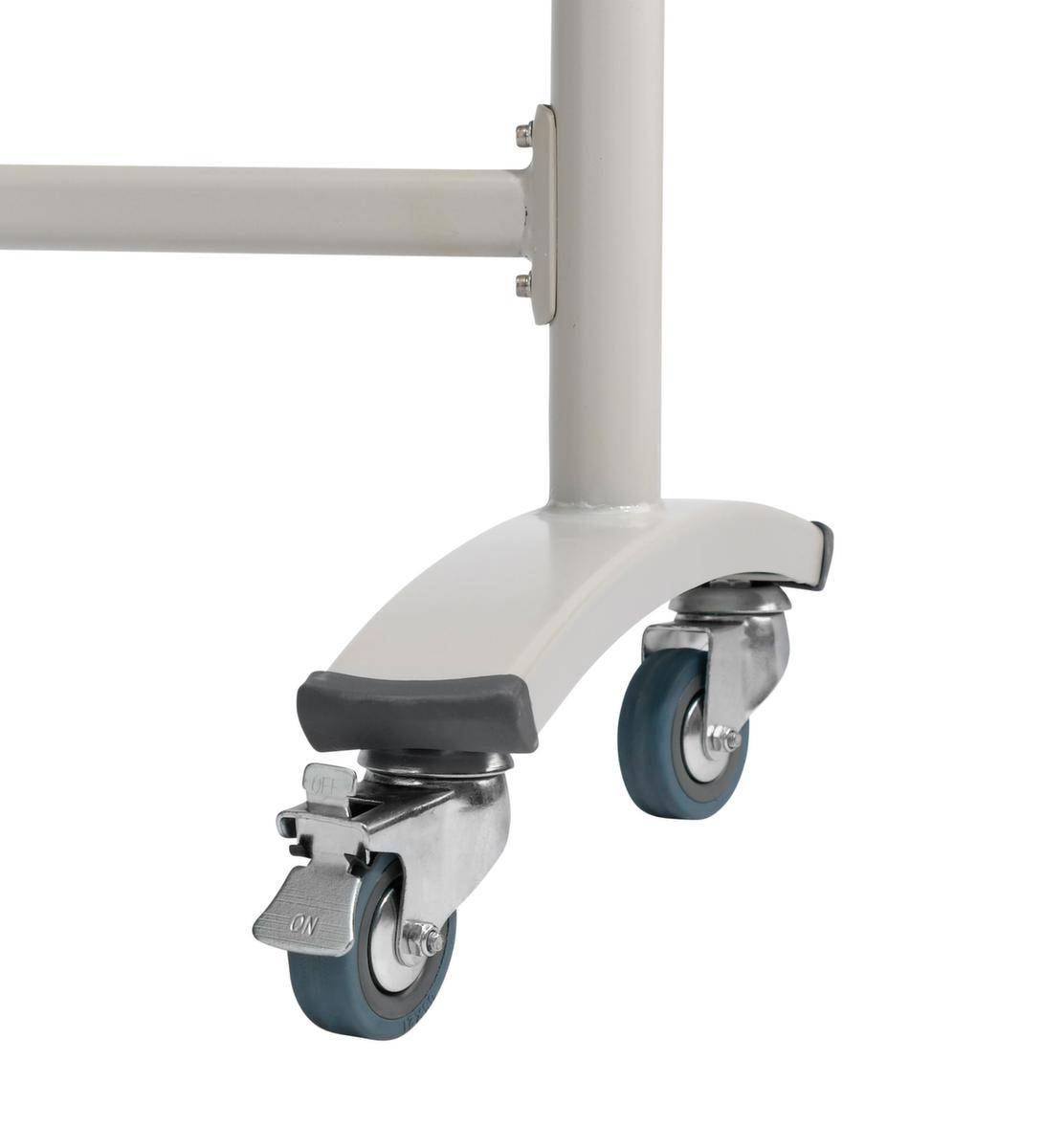 Mobiles Whiteboard,H 1950mm,Tafel HxB 1200x1800mm,lackiert,magnethaftend,Tafel weiß,2 Schreibflächen,Ablageleiste-1