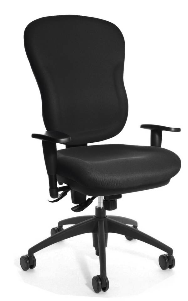 Bürodrehstuhl,Synchronmech.,Sitz Stoff schwarz,Sitz H 430-550mm,hoher Rücken,Rücken Stoff schwarz