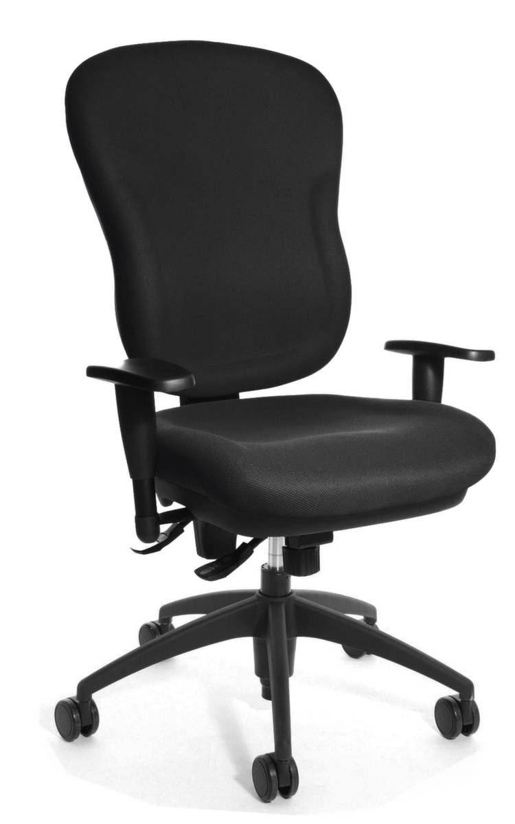 Bürodrehstuhl,Synchronmech.,Sitz Stoff schwarz,Sitz H 430-550mm,hoher Rücken,Rücken Stoff schwarz-0
