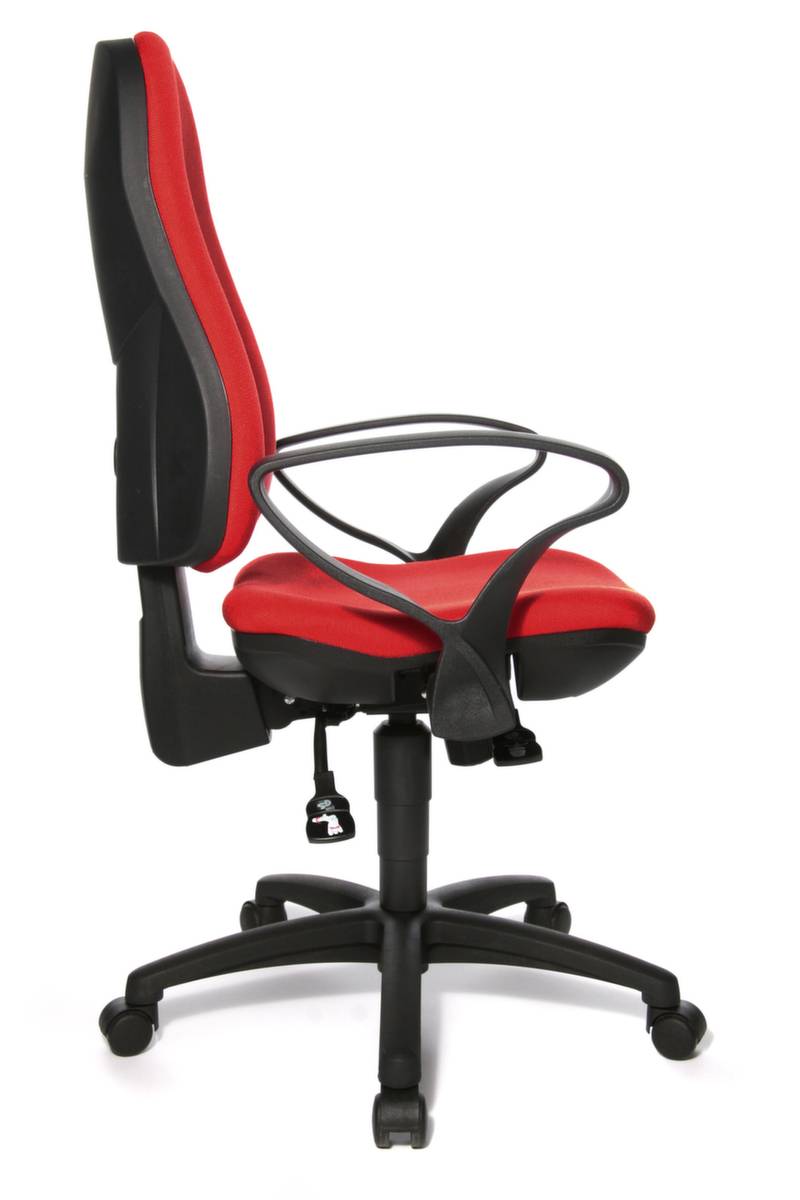 Bürodrehstuhl,Synchronmech.,Sitz Stoff rot,Sitz H 420-550mm,konturgeformte Rückenlehne,Rücken Stoff rot-2