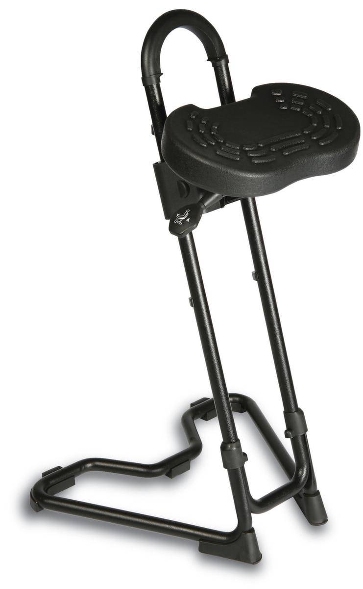 Stehhilfe,Sitz PU-Schaum schwarz,Sitz H 610-860mm,Gestell schwarz,schräge Säule-0