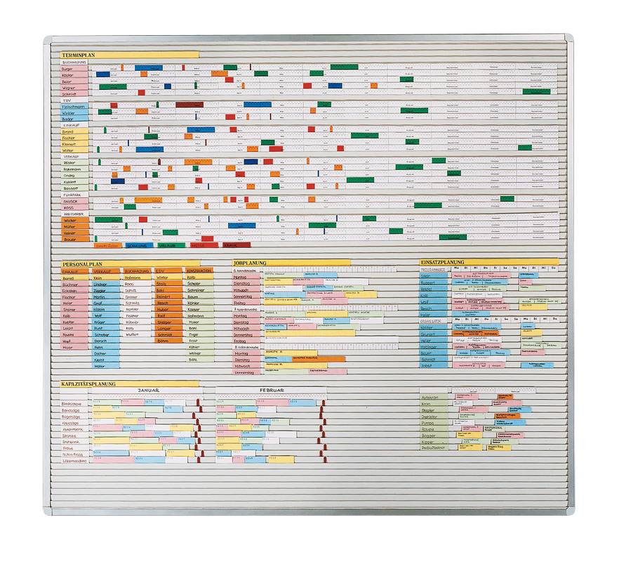 Planungstafel,HxB 1300x1600mm,Tafel RAL7035,m. Raster,73 Schienen-1
