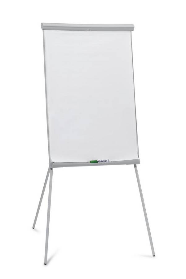 Flipchart,H 1860mm,Tafel HxB 1000x700mm,magnethaftend,m. Ablageschale,Gestell hellgrau,3 Füße