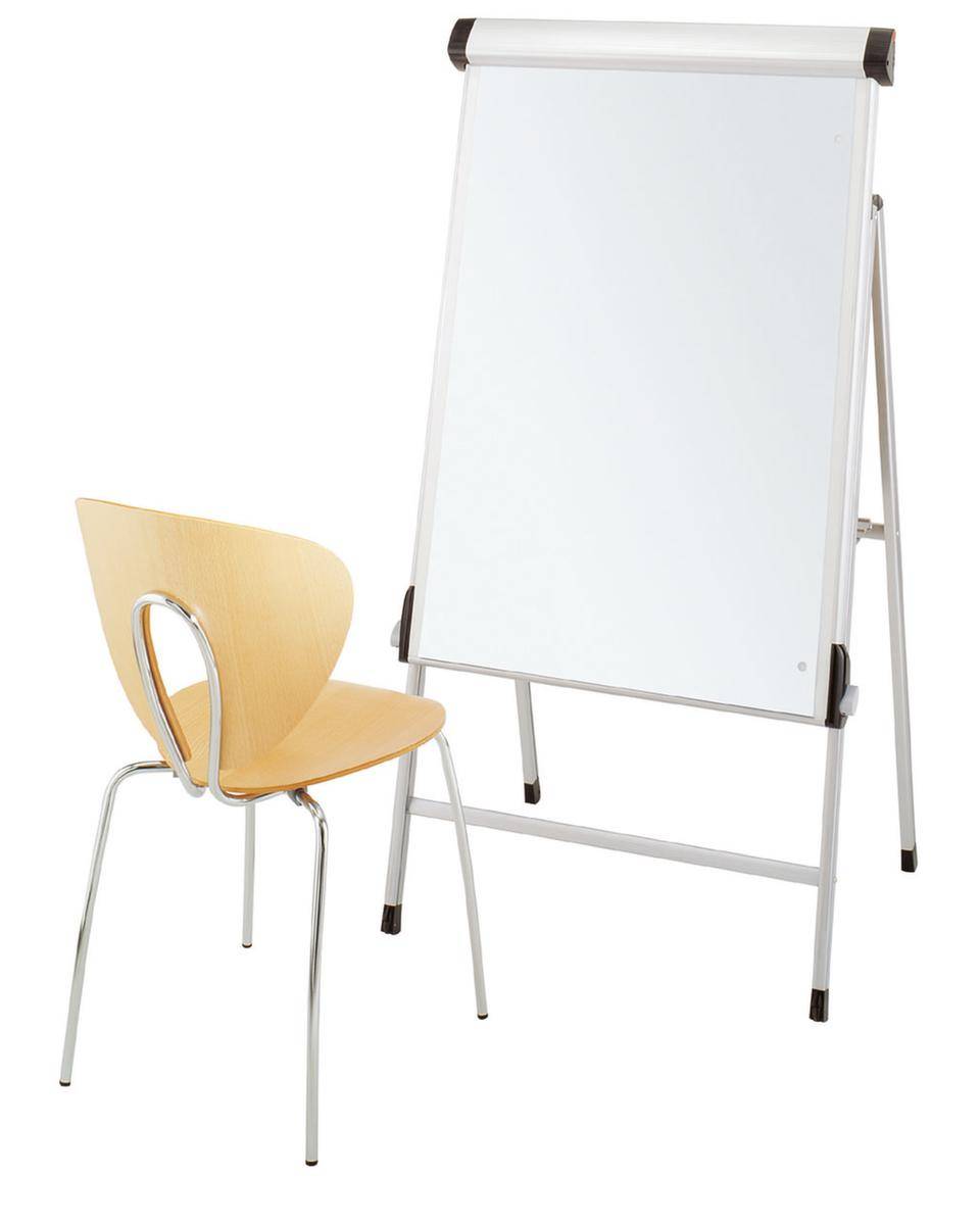 Flipchart,H 1250-2000mm,Tafel HxB 960x690mm,kunststoffbeschichtet,magnethaftend,m. Papierhalter,Ablagefläche,Gestell Alu-1